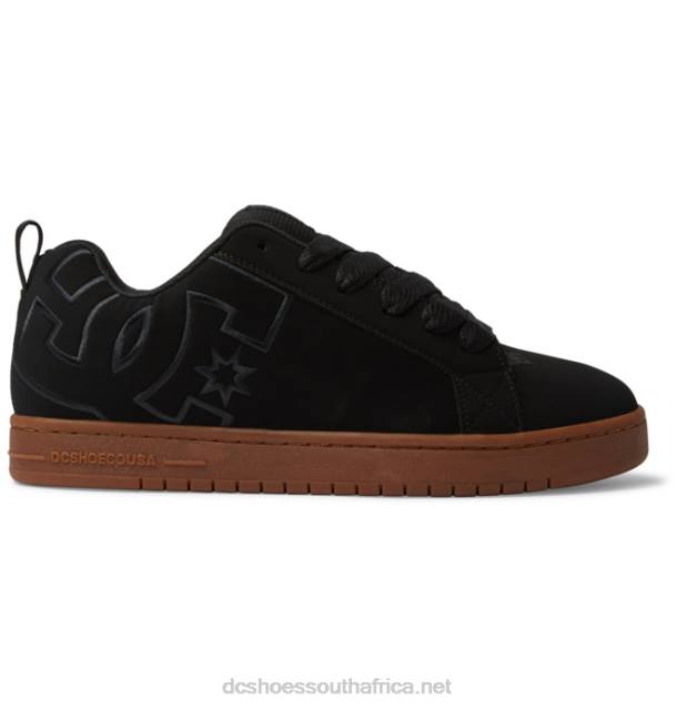 Black/Gum PR2L281 DC Shoes Men's Court Graffik Shoes