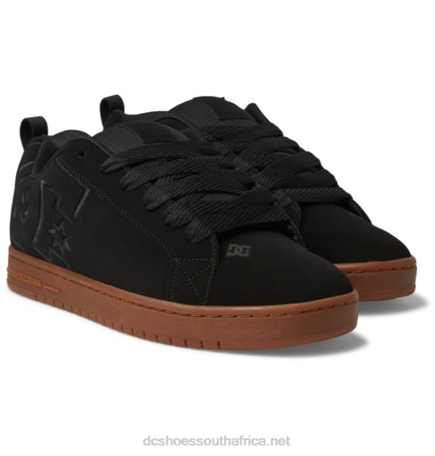 Black/Gum PR2L281 DC Shoes Men's Court Graffik Shoes