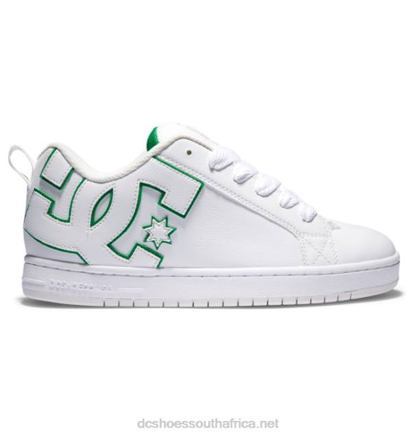 White/Green PR2L279 DC Shoes Men's Court Graffik Shoes