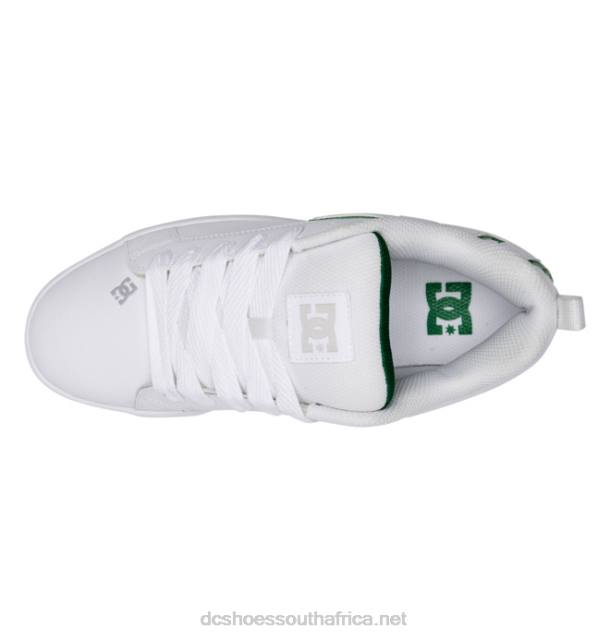 White/Green PR2L279 DC Shoes Men's Court Graffik Shoes