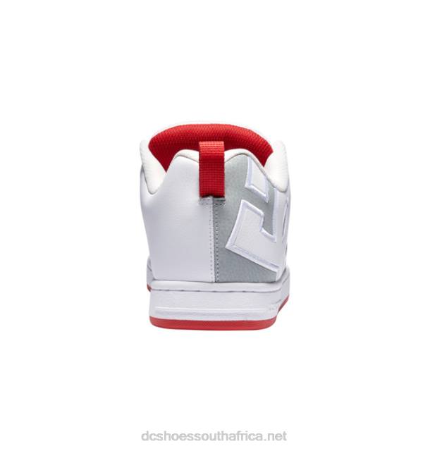 White/Grey/Red PR2L66 DC Shoes Men's Court Graffik Shoes