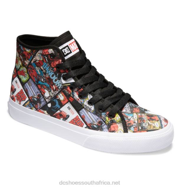 Black Multi PR2L214 DC Shoes Men's Marvel Deadpool x DC Manual HI High-Top Shoes