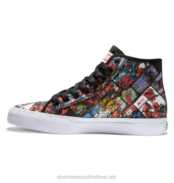 Black Multi PR2L214 DC Shoes Men's Marvel Deadpool x DC Manual HI High-Top Shoes