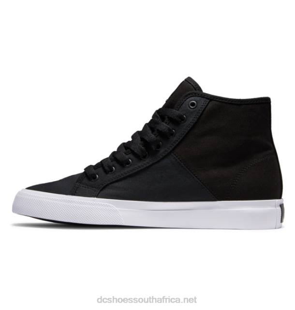 Black/White PR2L94 DC Shoes Men's Manual HI High-Top Refibra Shoes