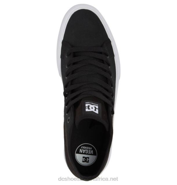 Black/White PR2L94 DC Shoes Men's Manual HI High-Top Refibra Shoes