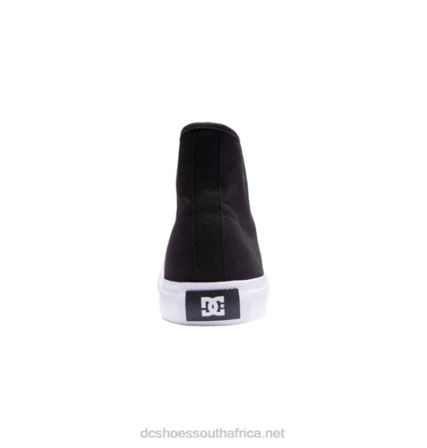 Black/White PR2L94 DC Shoes Men's Manual HI High-Top Refibra Shoes