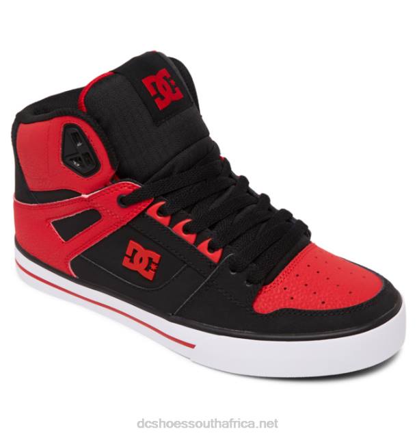 Fiery Red/White/Black PR2L265 DC Shoes Men's Pure High-Top Shoes