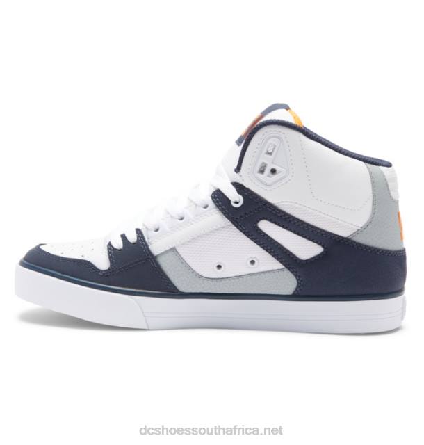 White/Grey/Orange PR2L266 DC Shoes Men's Pure High-Top Shoes