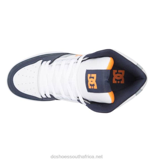 White/Grey/Orange PR2L266 DC Shoes Men's Pure High-Top Shoes