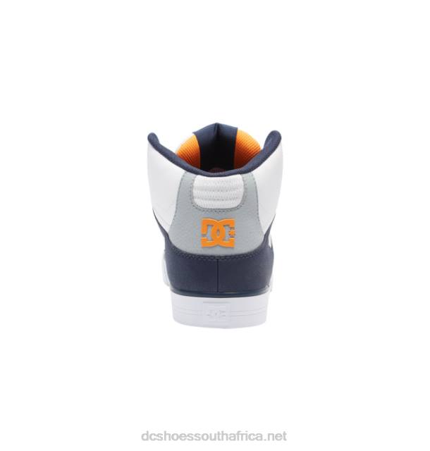 White/Grey/Orange PR2L266 DC Shoes Men's Pure High-Top Shoes