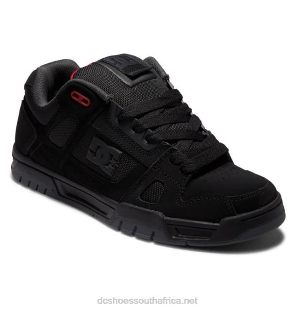 Black/Grey/Red PR2L274 DC Shoes Men's Stag Shoes