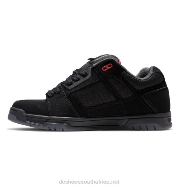 Black/Grey/Red PR2L274 DC Shoes Men's Stag Shoes