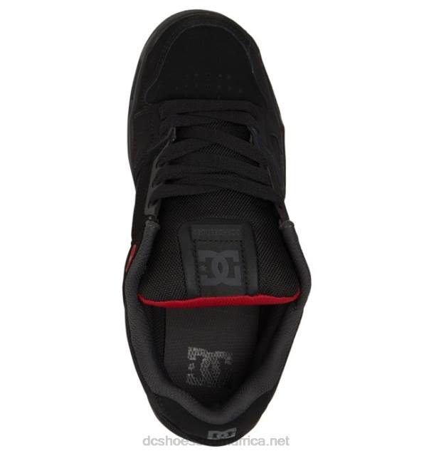 Black/Grey/Red PR2L274 DC Shoes Men's Stag Shoes