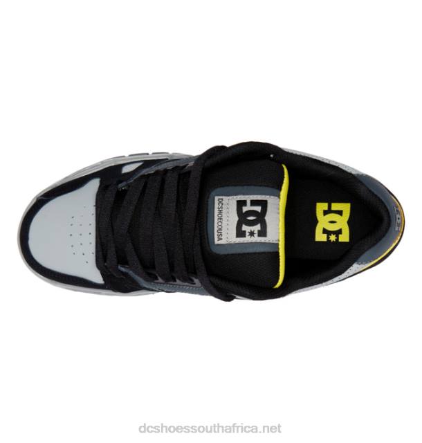 Grey/Black/Yellow PR2L57 DC Shoes Men's Stag Shoes