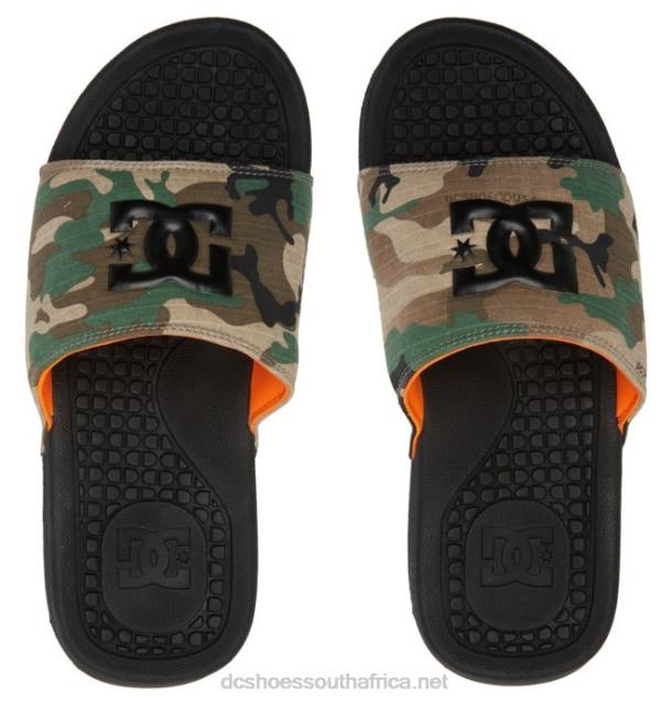 Black/Military Camo PR2L343 DC Shoes Men's Bolsa Slides