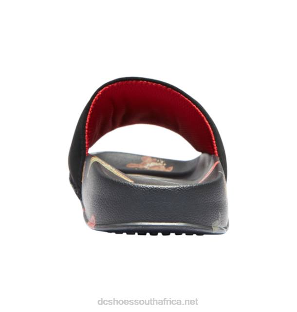 Black Print PR2L353 DC Shoes Men's Marvel Deadpool x DC Slides