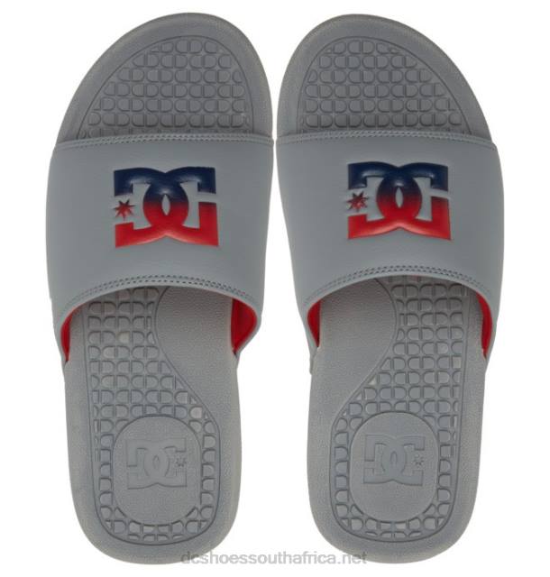 Grey/Red PR2L331 DC Shoes Men's Bolsa Slides