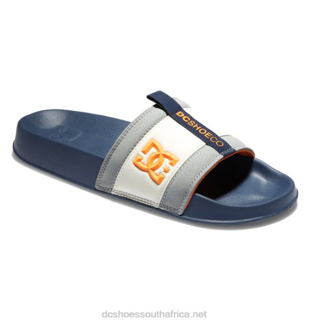 Navy/Grey PR2L89 DC Shoes Lynx Slide - Slider Sandals for Men