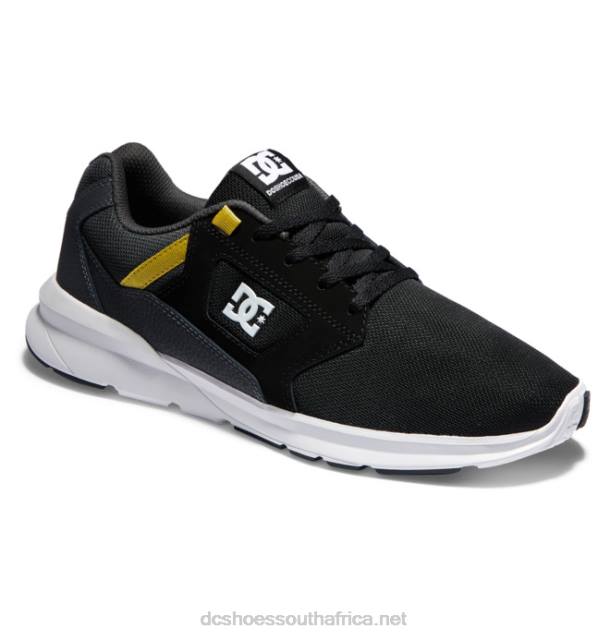 Black/Grey/Yellow PR2L23 DC Shoes Men's Skyline Lightweight Shoes