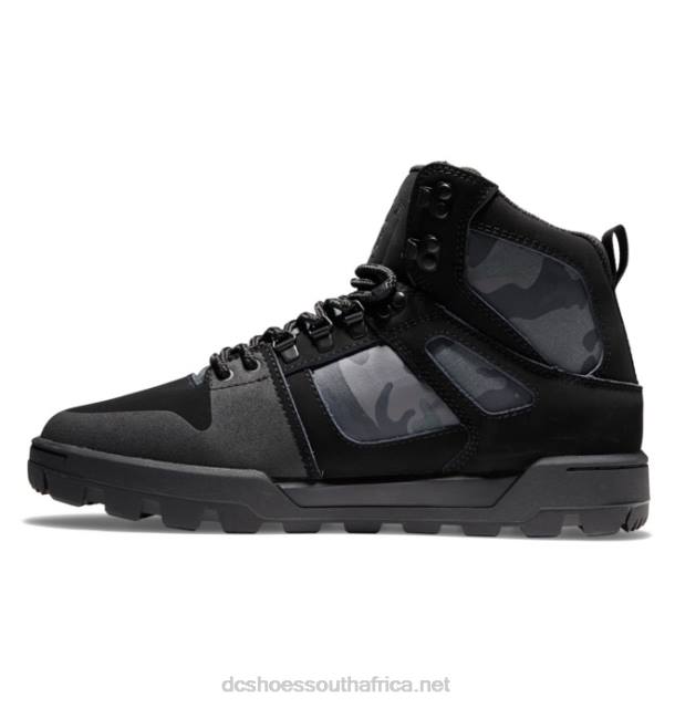 Black/Grey PR2L195 DC Shoes Men's Pure High-Top Water-Resistant Winter Boots