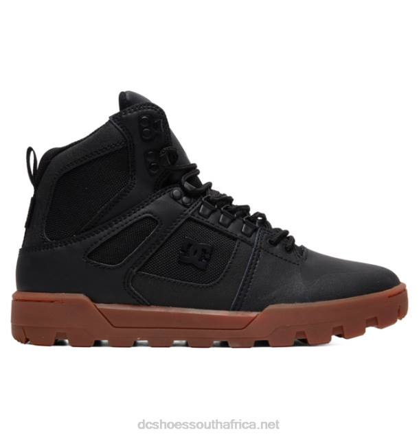 Black/Gum PR2L213 DC Shoes Men's Pure High-Top Water-Resistant Winter Boots