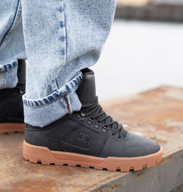 Black/Gum PR2L213 DC Shoes Men's Pure High-Top Water-Resistant Winter Boots