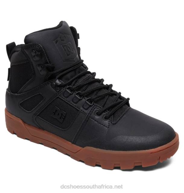 Black/Gum PR2L228 DC Shoes Men's Pure Hi Weather Resistant Winter Boots
