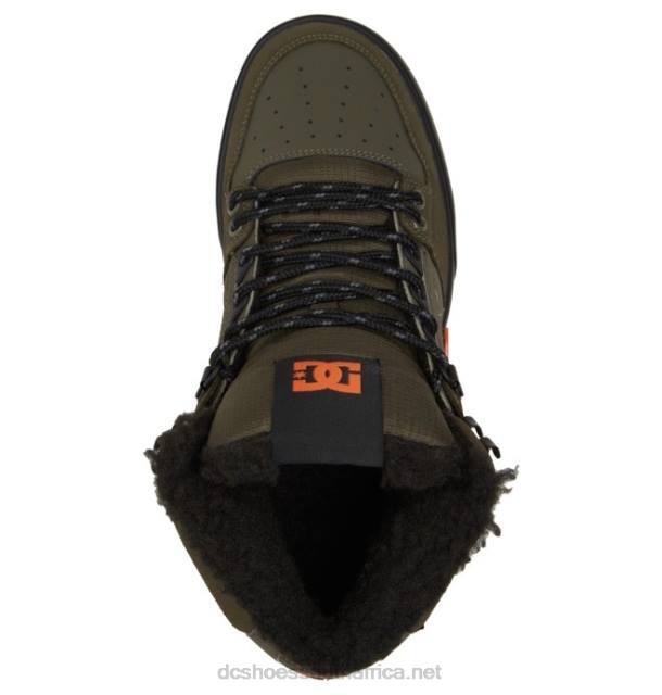 Dusty Olive/Orange PR2L303 DC Shoes Men's Pure High-Top Winter Shoes