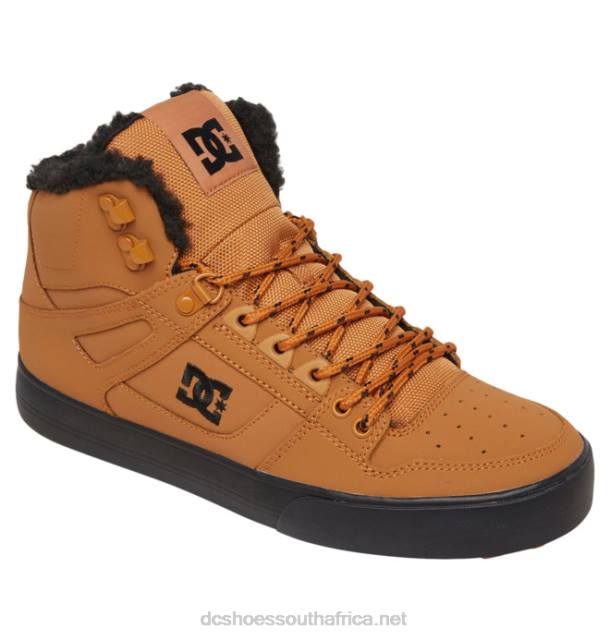 Wheat/Black PR2L299 DC Shoes Men's Pure High-Top Winter Shoes