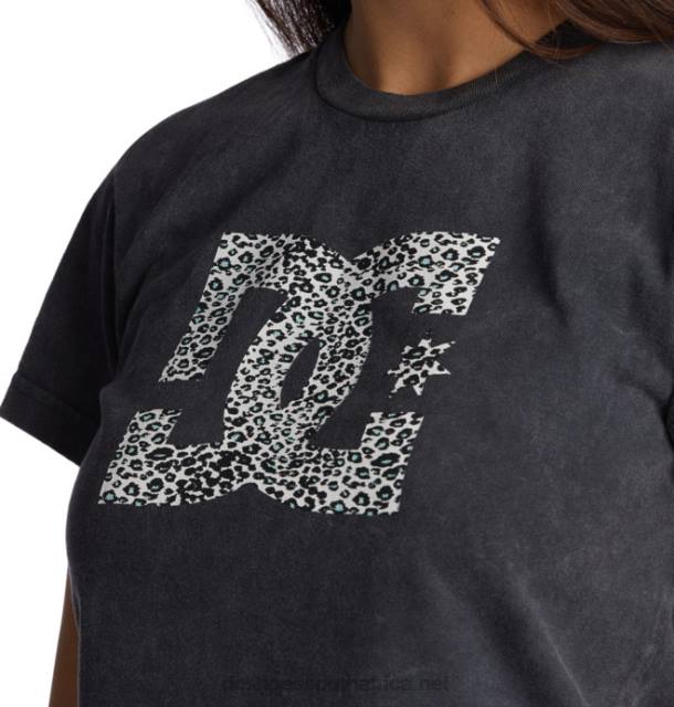 Black Acid PR2L485 DC Shoes Women's DC Star Fill Cropped Baby T-Shirt