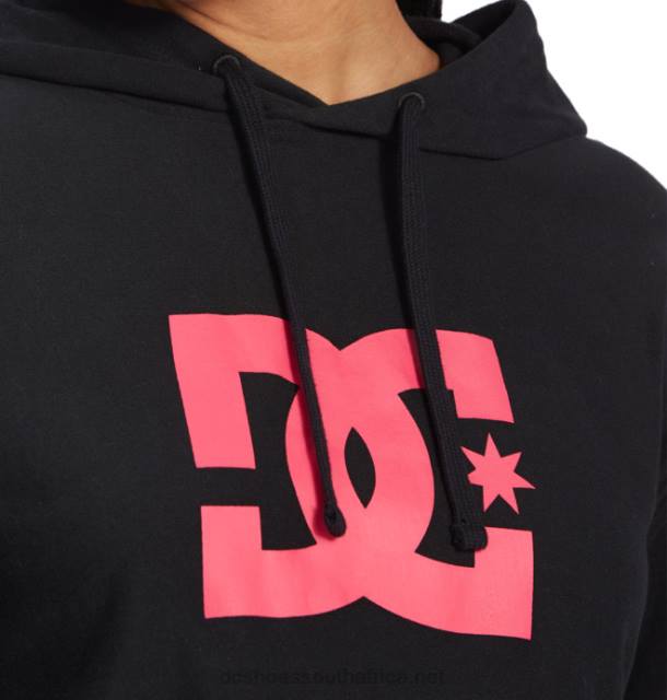 Black/Fuchsia PR2L504 DC Shoes Women's DC Cropped Hoodie 2