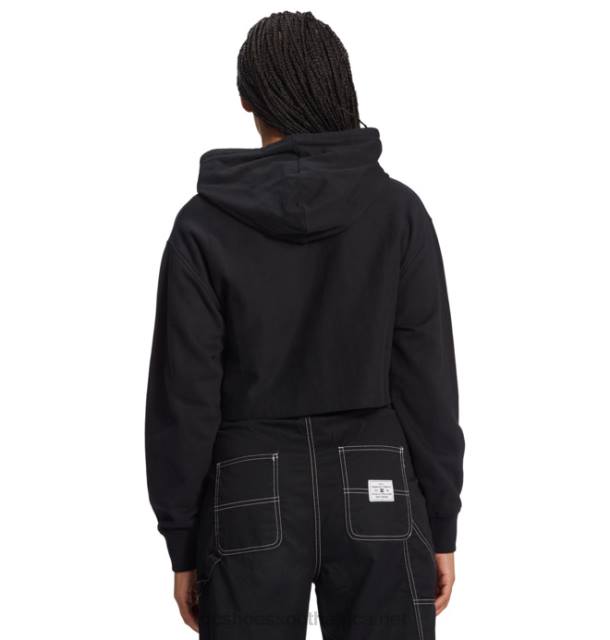 Black/Fuchsia PR2L504 DC Shoes Women's DC Cropped Hoodie 2