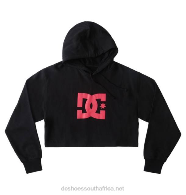 Black/Fuchsia PR2L504 DC Shoes Women's DC Cropped Hoodie 2