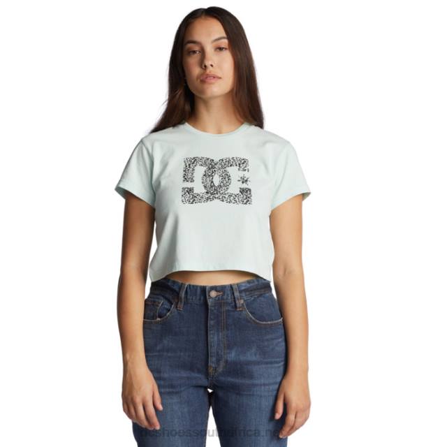 Iced Aqua Acid Wash PR2L486 DC Shoes Women's DC Star Fill Cropped Baby T-Shirt