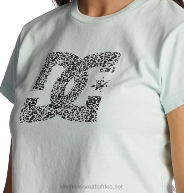 Iced Aqua Acid Wash PR2L486 DC Shoes Women's DC Star Fill Cropped Baby T-Shirt