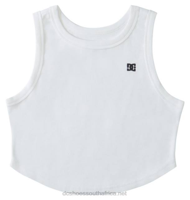 White PR2L462 DC Shoes Women's Boyfriend Crop Tank Top