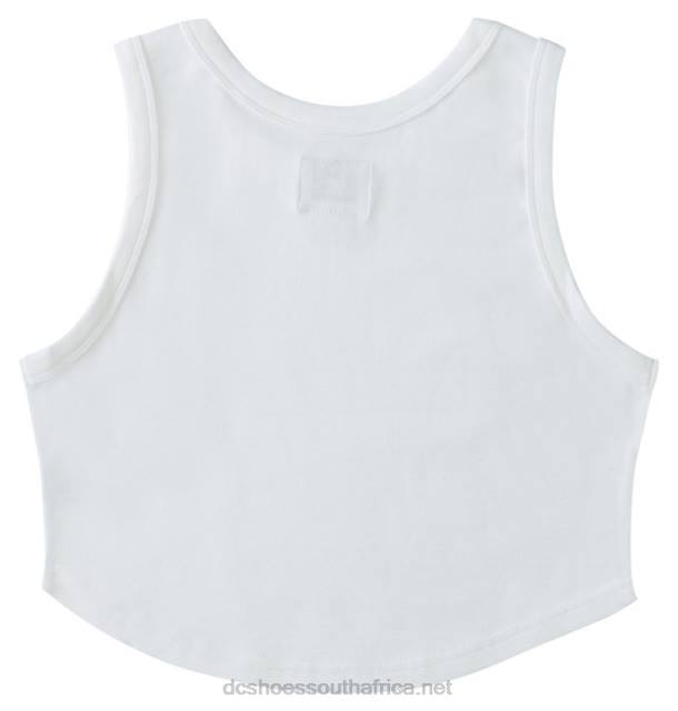 White PR2L462 DC Shoes Women's Boyfriend Crop Tank Top
