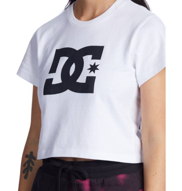 White PR2L472 DC Shoes Women's DC Star Cropped T-Shirt