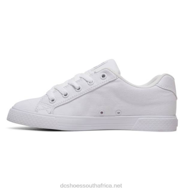 White/Silver PR2L455 DC Shoes Women's Chelsea Canvas Shoes