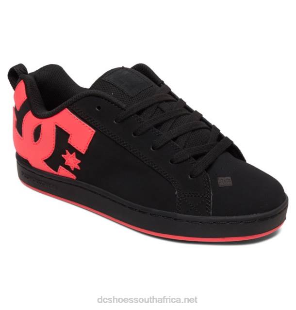 Black/Hot Pink PR2L439 DC Shoes Women's Court Graffik Shoes