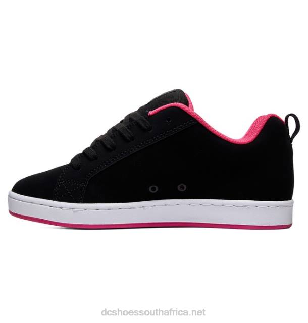 Black/Pink Stencil PR2L437 DC Shoes Women's Court Graffik Shoes