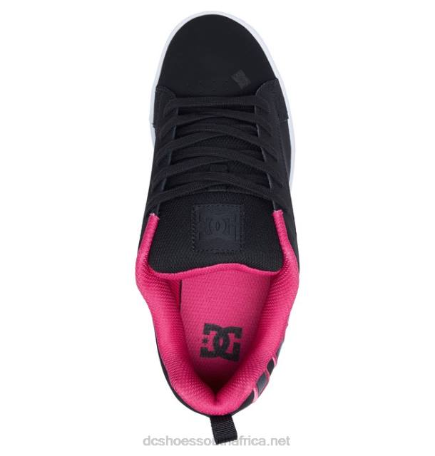 Black/Pink Stencil PR2L437 DC Shoes Women's Court Graffik Shoes
