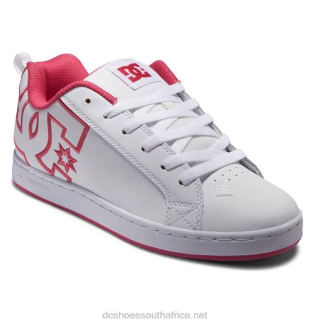 White/Crazy Pink PR2L459 DC Shoes Women's Court Graffik Shoes