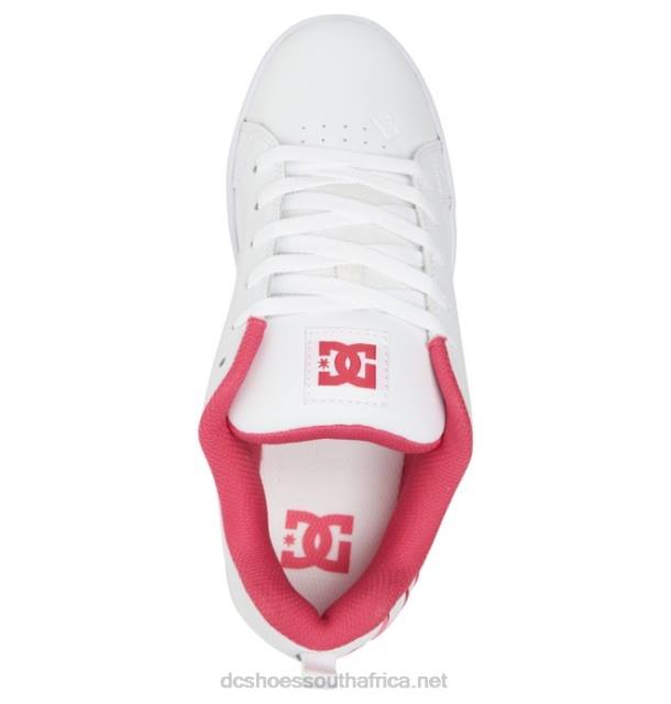 White/Crazy Pink PR2L459 DC Shoes Women's Court Graffik Shoes