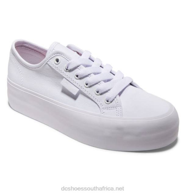 White PR2L473 DC Shoes Manual Platform - Flatform Shoes for Women