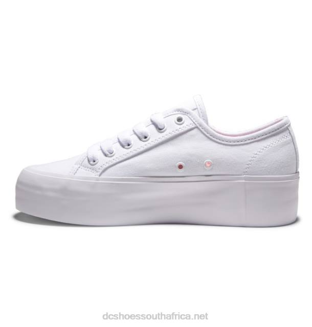 White PR2L473 DC Shoes Manual Platform - Flatform Shoes for Women