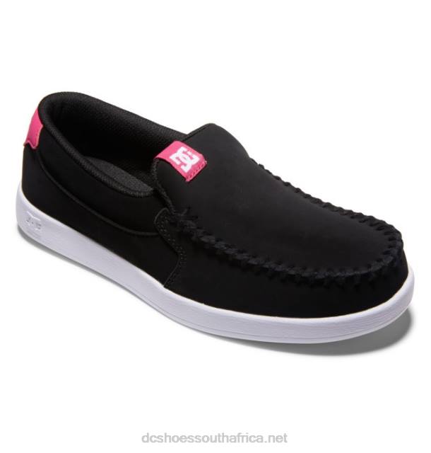 Black/Crazy Pink PR2L432 DC Shoes Women's Villain Slip On Shoes