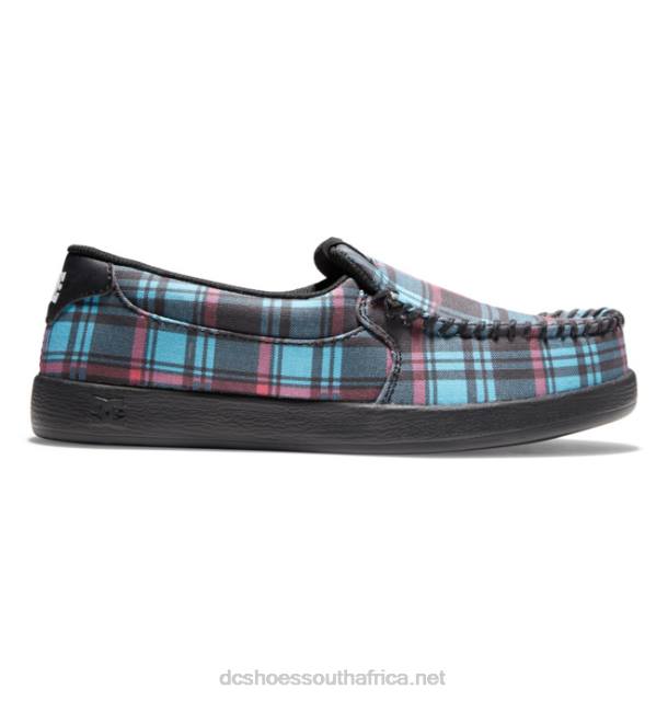 Blue Plaid PR2L433 DC Shoes Women's Villain Slip On Shoes