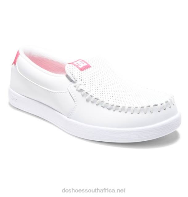 White/Pink PR2L436 DC Shoes Women's Villain Slip On Shoes
