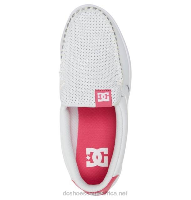 White/Pink PR2L436 DC Shoes Women's Villain Slip On Shoes
